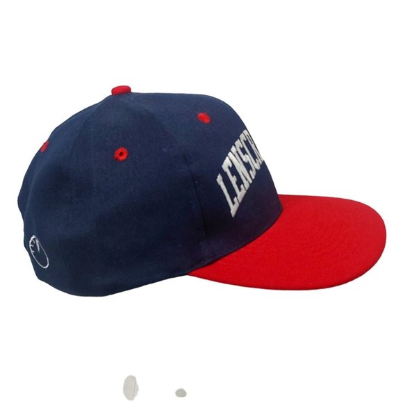 Lenscrafters Eyeglasses Cap Blue Red Canvas Snap Back Hat Promotional Sales - Picture 3 of 9